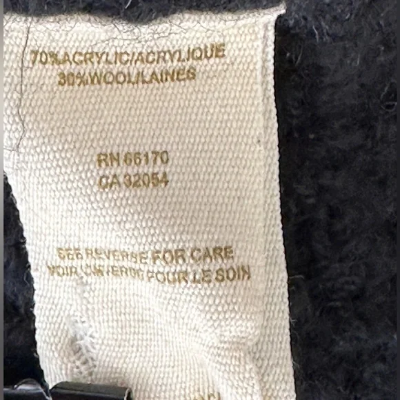 Free People Black Large Buttons Wool Blend Balloon Sleeves Long Cardigan Small - Picture 8 of 9